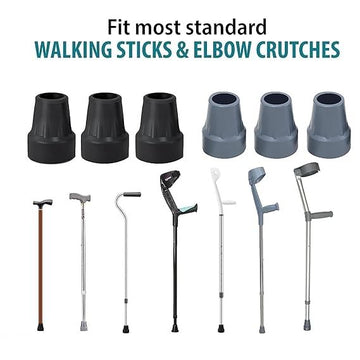 Dr. GURU Rubber Tips for SINGLE LEG Walking Cane,All Type Elbow Crutches, SINGLE LEG Walking Sticks Leg Bushes Accessories (PACK OF 2)
