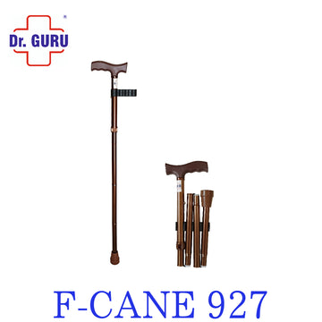 Dr. GURU F-CANE927 | Imported Folding Walking Stick | Easy to Carry | Premium Bronze finish | Folding with lock