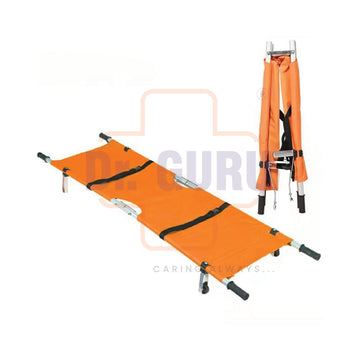Dr. GURU STC-01 Folding Stretcher | Imported Stretcher for patient shifting | Portable Stretcher for Emergency Hospital Use | Waterproof Stretcher with Safety belt | Transport Stretcher with Wheels