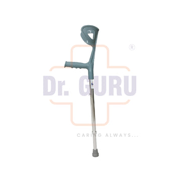 Dr. GURU E-CRUTCH937 | Imported Elbow Crutches for Those Physically Challenged with Adjustable Elbow Support with PVC Grip Handle| Light Weight & Height Adjustable Walking Elbow stick | Aluminium material