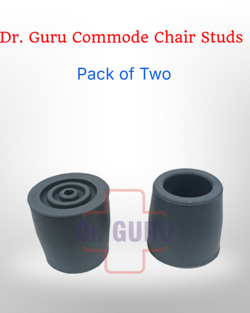 Dr. Guru Commode Chair Rubber Replacement Tips| Built-in steel cushion| Car Tyre Texture Shape Design