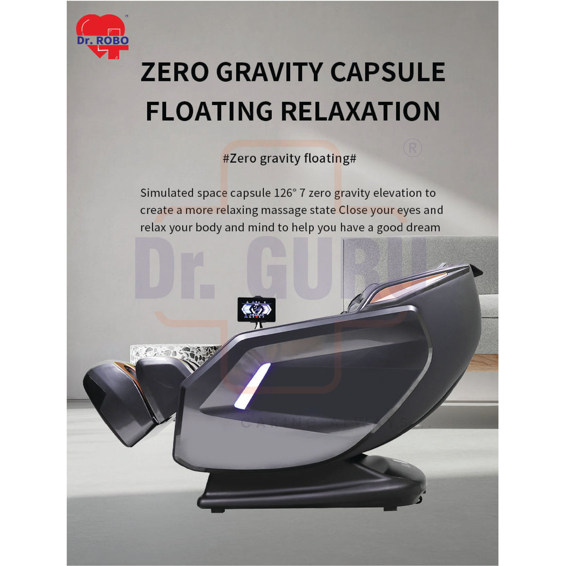 Dr. ROBO XLMC015 - Extra Luxury Zero Gravity floating Body Massager | Pedicure | SL Guide Rail Covering whole body | AI Chip Processor