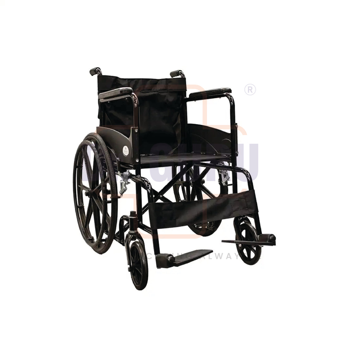 Dr. GURU IND 809B | Indian Powder Coated Premium Wheelchair | Make In India | Load capacity 100KGS | Premium Mag wheels | Plastic Footrest