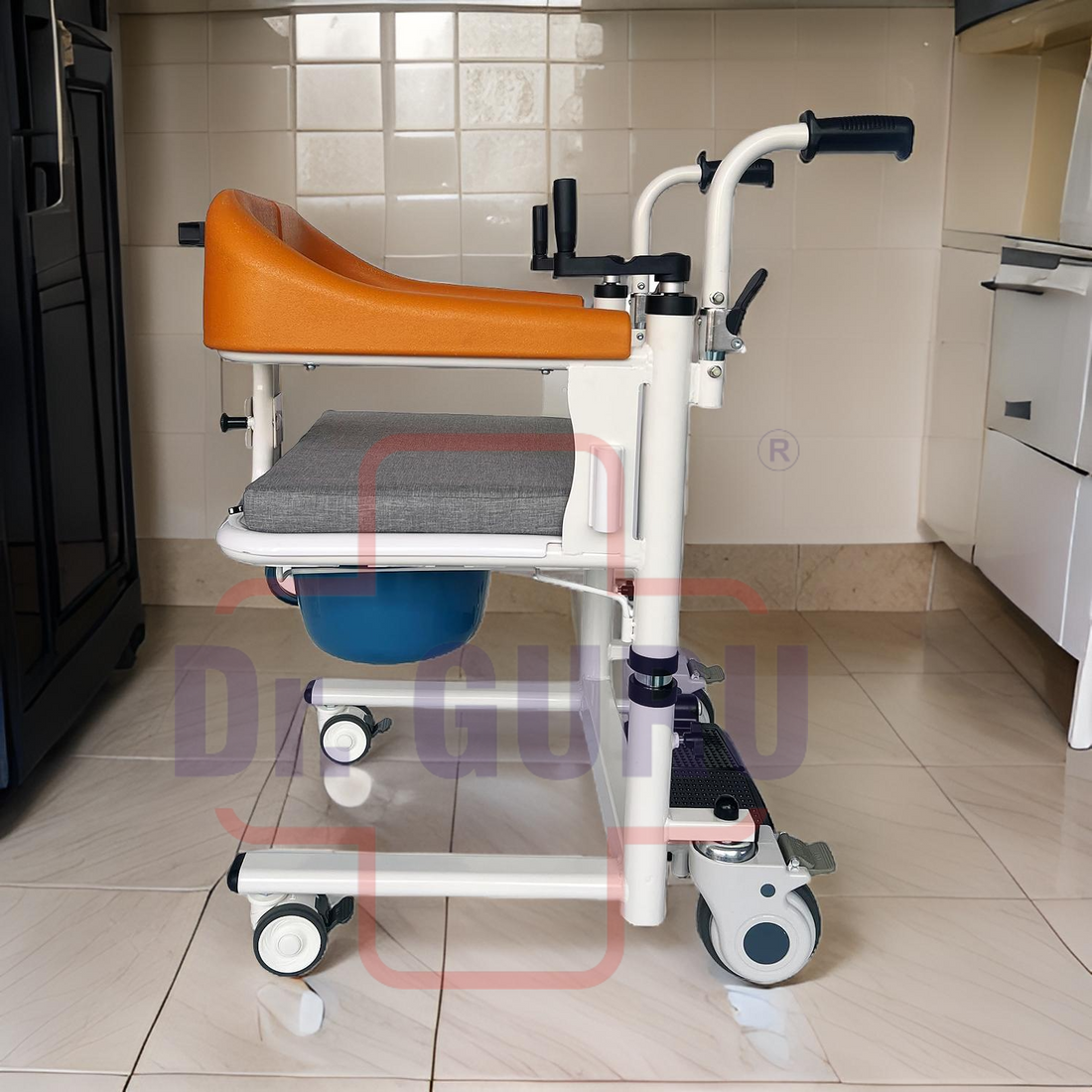 DR GURU PATIENT TRANSFER CHAIR CIAZ 850| SEAT HEIGHT ADJUSTMENT FOR NURSING AT HOSPITAL OR HOME| HIGH QUALITY MILD STEEL