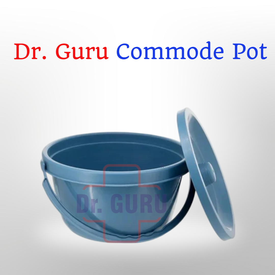 Dr. Guru Commode Pot| Commode pot with Lid & Handle for Commode Chair or Wheelchair| Ergonomic Design |Easy to clean after use
